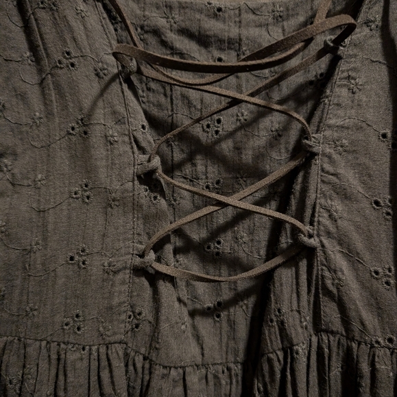 Disturbia Litha Lace Up Broderie Midi Dress XS 2 Black - Picture 4 of 5